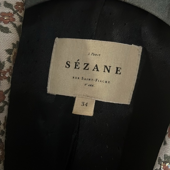 SEZANE brocade Gustav blazer in stunning gold lurex flower print - Picture 2 of 14